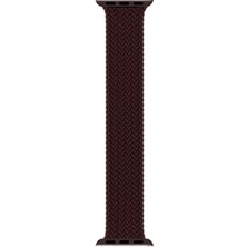 Microsonic Apple Watch Uyumlu Series 7 41MM Kordon, (Medium Size, 147MM) Braided Solo Loop Band Koyu Bordo