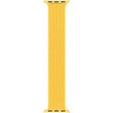 Microsonic Apple Watch Uyumlu Series 6 44MM Kordon, (Small Size, 127MM) Braided Solo Loop Band Sarı