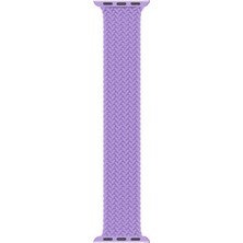 Microsonic Apple Watch Uyumlu Se 40MM Kordon, (Medium Size, 147MM) Braided Solo Loop Band Lila