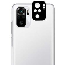 Microcase Xiaomi Redmi Note 10S Kamera Lens Koruma Halkası - Kapalı Tasarım Siyah