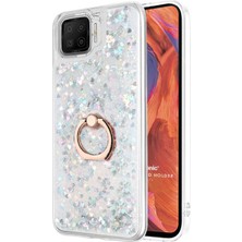 Microsonic Oppo A73 Kılıf Glitter Liquid Holder Gümüş