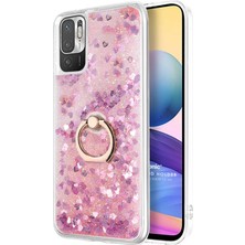 Microsonic Xiaomi Redmi Note 10 5g Kılıf Glitter Liquid Holder Pembe