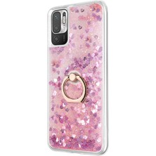 Microsonic Xiaomi Redmi Note 10 5g Kılıf Glitter Liquid Holder Pembe