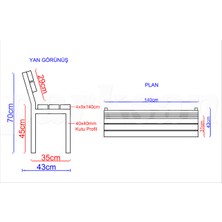 Parksan Ahşap Bank ( Metal Ayak ) 412