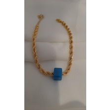 X-lady Accessories Kadın Nostaljik Mavi Boncuklu Burgu Bileklik