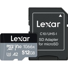 Lexar 512GB High-Performance 1066X 160-120MB/S Micro SDXC Hafıza Kartı