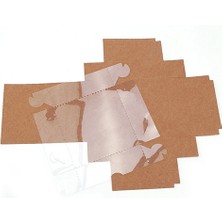 Darksent 8 x 8 x 3 Alt Kraft Üstü Asetat Kutu - 25 Adet