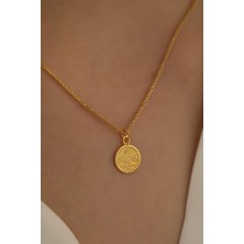 Milet Kuyumculuk 14 Ayar Altın Tuğra Küp Zincir Kolye