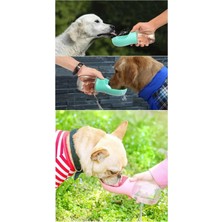 Trendpoint Kedi Köpek Suluğu Taşınabilir Seyahat Su Şişesi Kaseli Kutulu Pratik Suluk 300ML