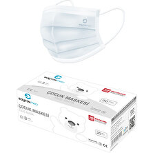 Saytekmed Premium Beyaz Çocuk Maskesi, Meltblown Filtreli, Yassı Kulak İpli (1 Kutu/30 Adet)