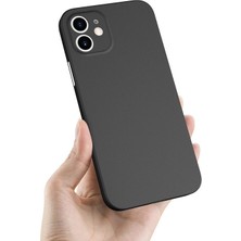 MobaxAksesuar Apple iPhone 12 Kılıf 0.3mm Ultra Ince Hayalet Yumuşak Kapak Siyah