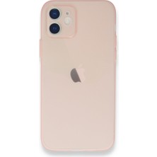 MobaxAksesuar Apple iPhone 12 Kılıf 0.3mm Ultra Ince Hayalet Yumuşak Kapak Pembe
