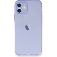 MobaxAksesuar Apple iPhone 12 Kılıf 0.3mm Ultra Ince Hayalet Yumuşak Kapak Lila