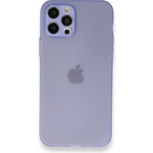 MobaxAksesuar Apple iPhone 12 Pro Kılıf 0.3mm Ultra Ince Hayalet Yumuşak Kapak Lila