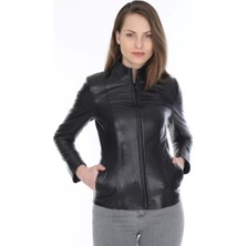 Derimont Deri Kadın Deri Mont Siyah Arellano