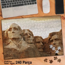 Asilmeydan Asil Hobi Rushmore Dağı - Ünlüler - Heykel -Sanat Yapboz - Ayak Destekli Çerçeveli 240 Parça Puzzle