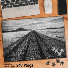 Asilmeydan Asil Hobi Çakıl Taşları - Demiryolu - Raylar Yapboz -Ayak Destekli Çerçeveli 240 Parça Puzzle