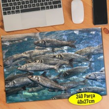 Asilmeydan Mavi Denizdeki Balık Sürüsü 240 Parça Puzzle YAPBOZ-86902003