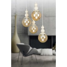 Begüsa Sonsuz 4.lü Avize Beyaz Bal Cam