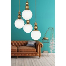 Begüsa Sonsuz 4.lü Avize Eskitme Beyaz Cam