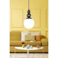 Begüsa Sonsuz Tekli Avize Siyah Beyaz Cam