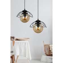 Begüsa Alaca 2.li Avize Siyah Bal Cam