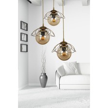 Begüsa Alaca 3.lü Avize Eskitme Bal Cam