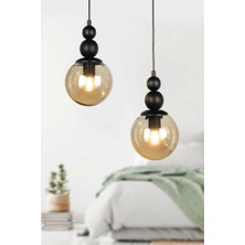 Begüsa Sonsuz 2.li Avize Siyah Bal Cam