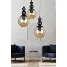 Begüsa Sonsuz 3.lü Avize Siyah Bal Cam