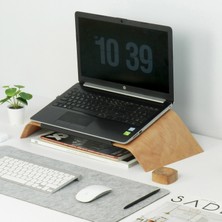 Fagus Wood Dayanıklı Ahşap Notebook Yükseltici ve Tutucu Masa Üstü Laptop Standı