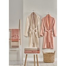 Taç Pure Cotton Craft Çift Kişilik Pamuk Aile Seti Mercan - Bej