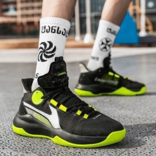 KIN Siyah Yeşil Erkekler Basketbol Ayakkabıları Sneakers Sports Ayakkabı Kıtıklanması (Yurt Dışından)