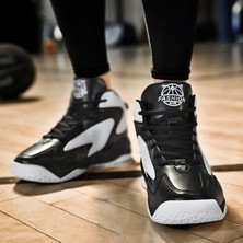 KIN Siyah Beyaz Erkek Basketbol Ayakkabı Sneakers Sports Ayakkabı Yastıklama (Yurt Dışından)
