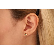 Onseva Kuyumculuk Kadın 14 Ayar Sarı Altın 6 mm Mini Top Küpe