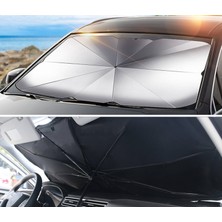 Rivero Blesiya 140X126X80 cm Katlanır Araba İçin Ön Cam Şemsiye Güneşlik - Gümüş (Yurt Dışından)