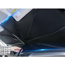 Blesiya 140X126X80 cm Katlanır Araba İçin Ön Cam Şemsiye Güneşlik - Gümüş (Yurt Dışından)