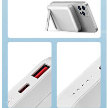 BizimGross Wiwu Apple iPhone 12 Pro Max Magsafe Battery Pack Mıknatıslı Standlı Wireless Powerbank 10000 Mah