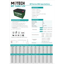 Motech 12 Volt 14 Ah Amper Jel Akü