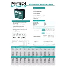 Motech 12 Volt 24 Ah Amper Jel Akü