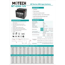 Motech 12 Volt 42 Ah Amper Jel Akü