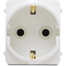 Makel  Topraklı Priz Modül Beyaz Makel Rose