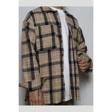 DeepArt Fashion Kareli Oversize Oduncu Gömlek Hardal