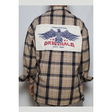 DeepArt Fashion Kareli Oversize Oduncu Gömlek Hardal
