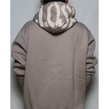 DeepArt Fashion Kapşonlu Oversize Sweatshirt Taş