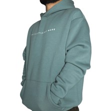 DeepArt Fashion Kapşonlu Baskılı Sweatshirt Yeşil