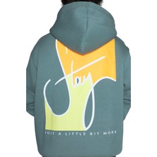 DeepArt Fashion Kapşonlu Baskılı Sweatshirt Yeşil