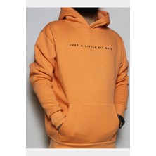DeepArt Fashion Baskılı Kapşonlu Sweatshirt Somon