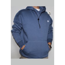 DeepArt Fashion Kapüşonlu Sweatshirt Indigo