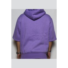 DeepArt Fashion F-Kol Kapşonlu Sweatshirt Mor