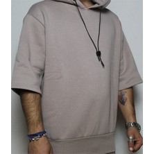 DeepArt Fashion F-Kol Kapüşonlu Sweatshirt Bej